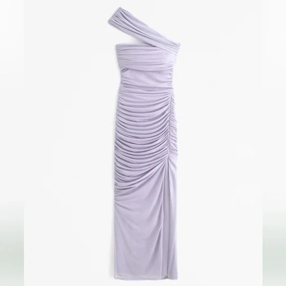 Abercrombie & Fitch One-Shoulder Lavender Ruched Gown